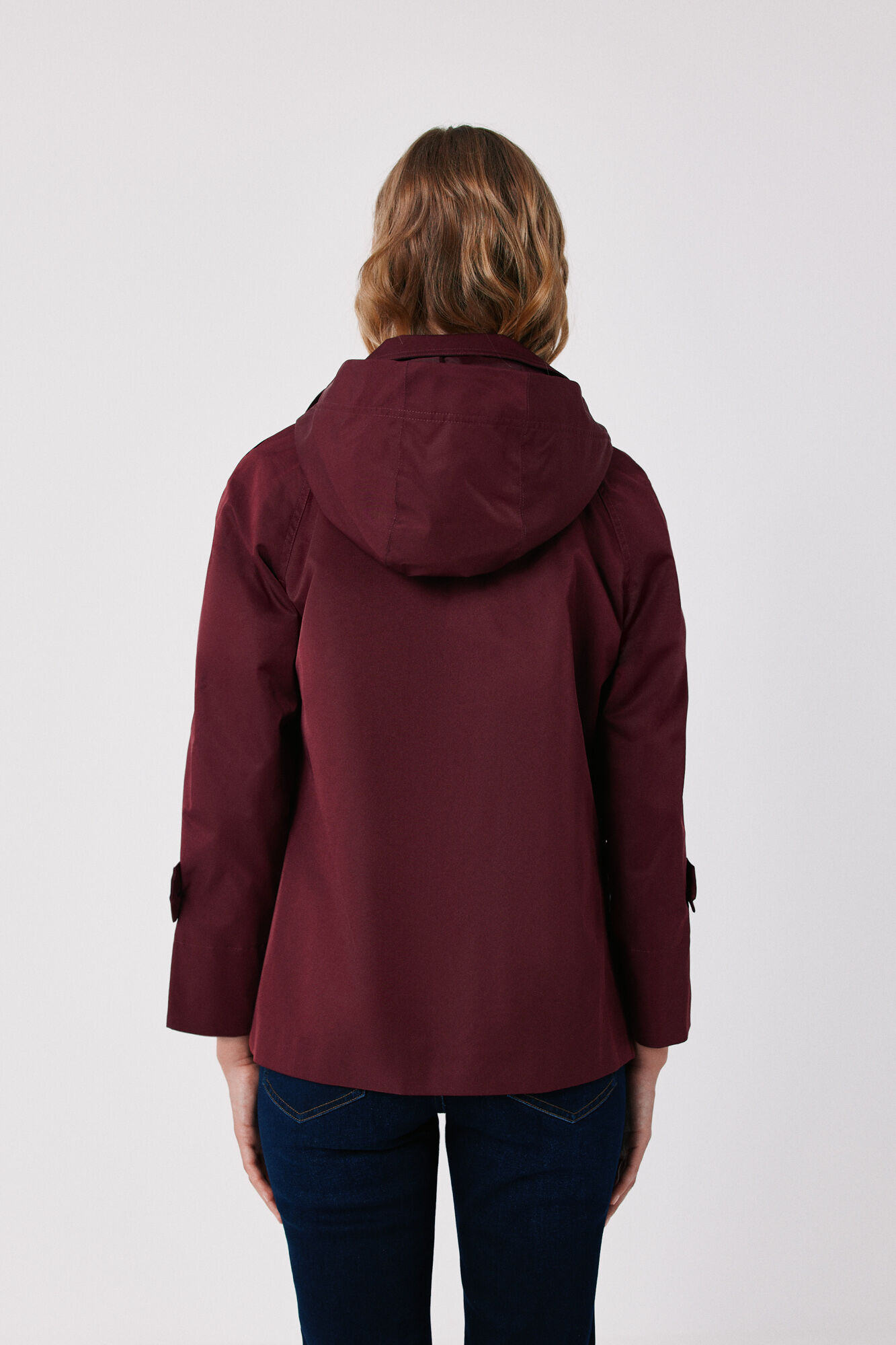 Cortefiel Short flared trench Maroon