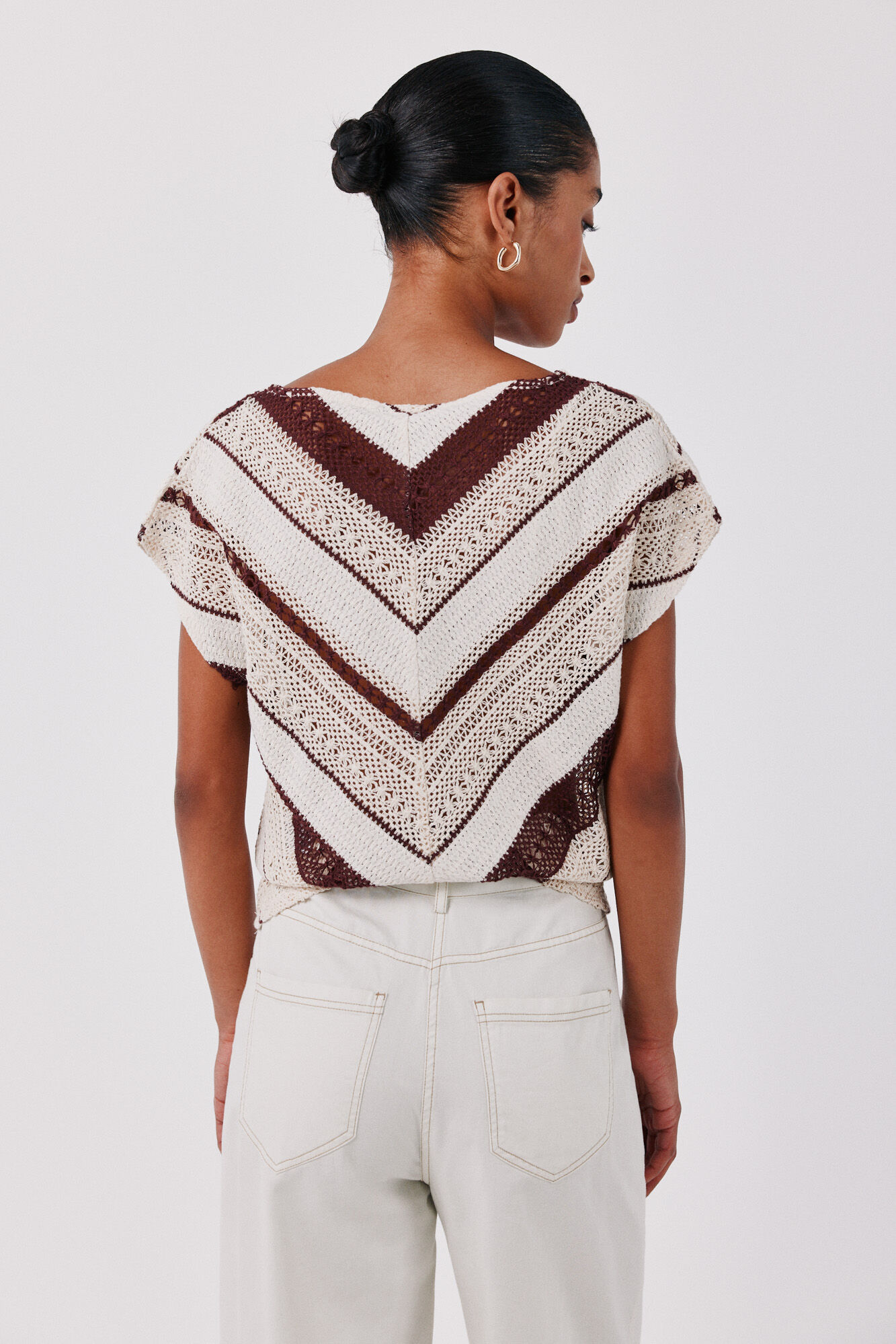 Cortefiel T-shirt em crochet multicolor Granada