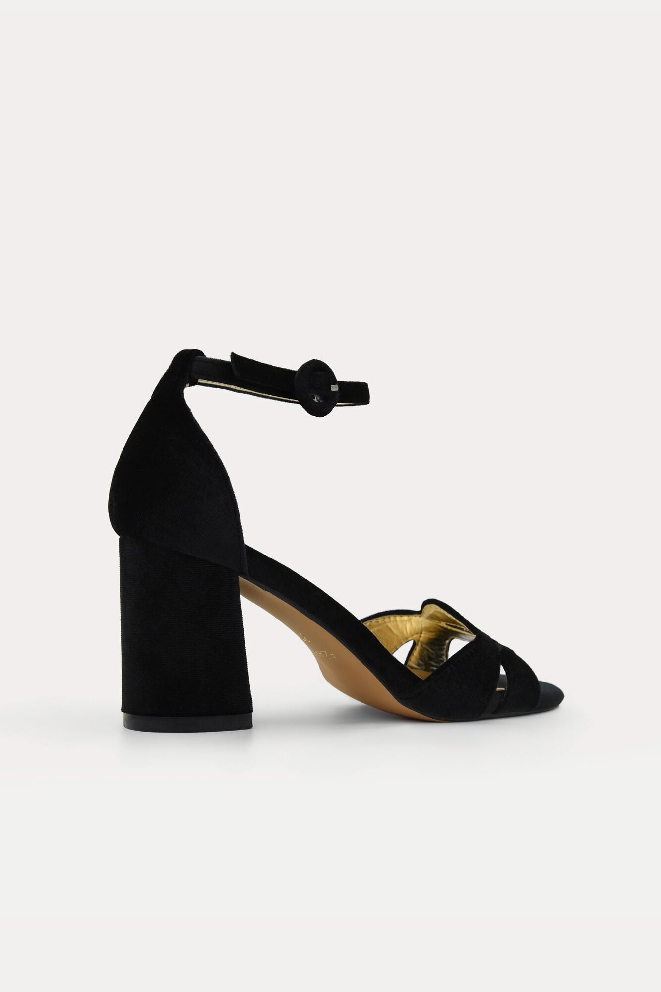 Azarey Velvet sandal with ankle strap Black