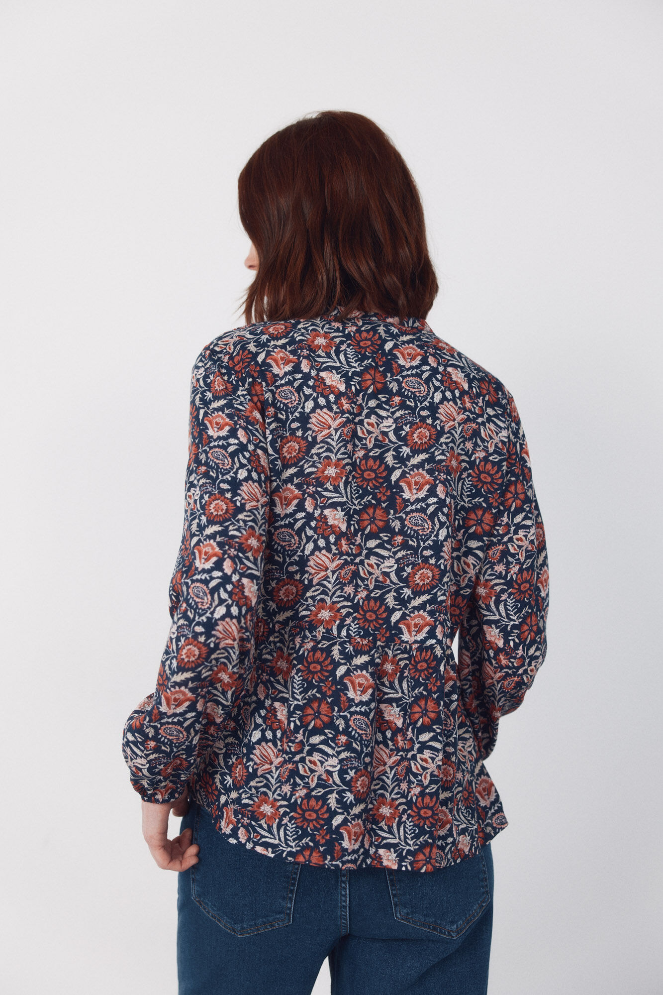 Cortefiel Padded mandarin blouse Multicolour