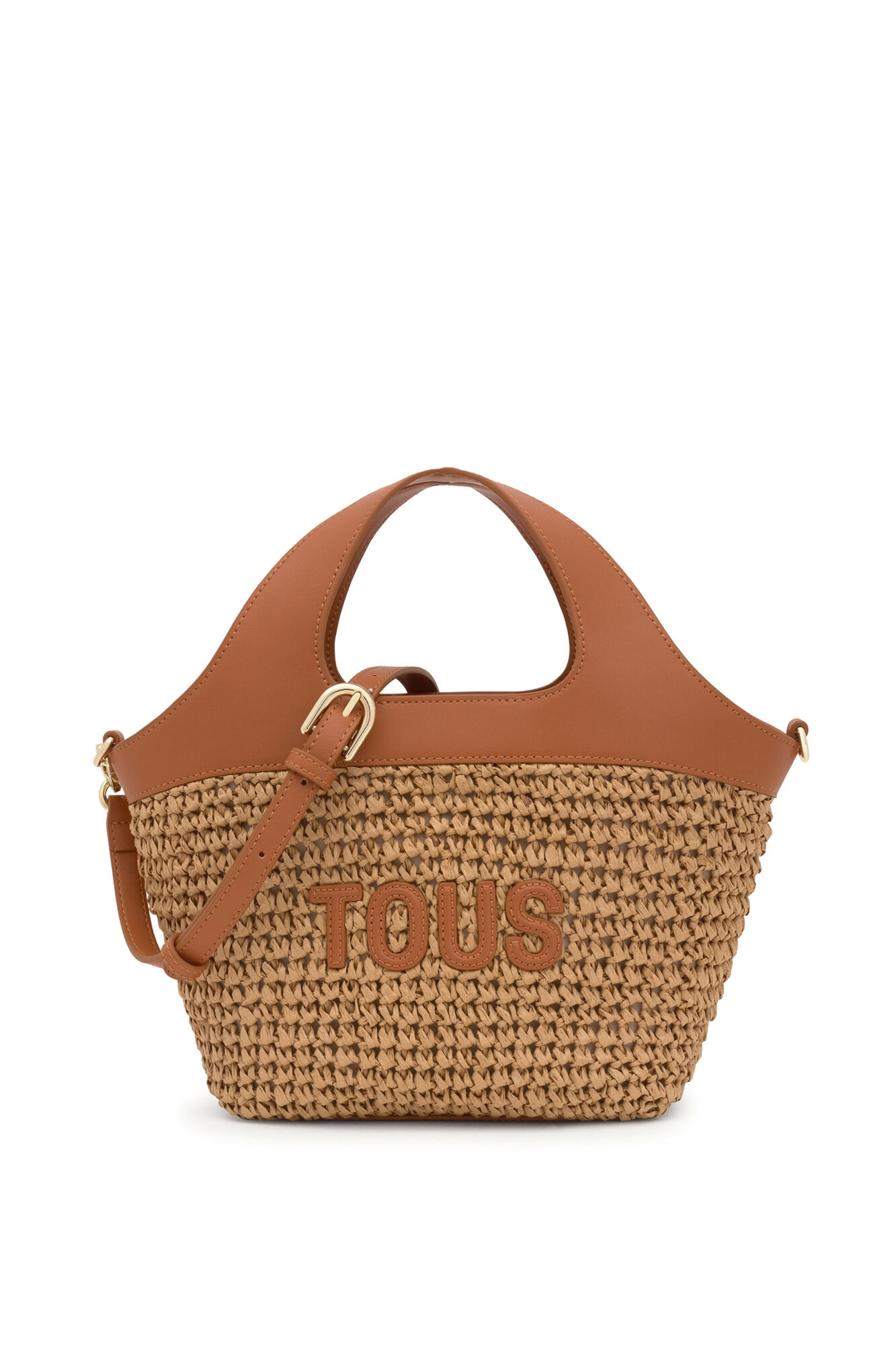 Tous Capazo mediano camel TOUS Lirio Rafia Beige