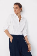 Cortefiel Poplin shirt White