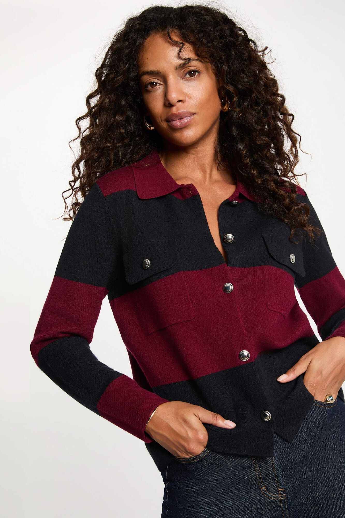 Morgan Camisola de riscas com gola alta