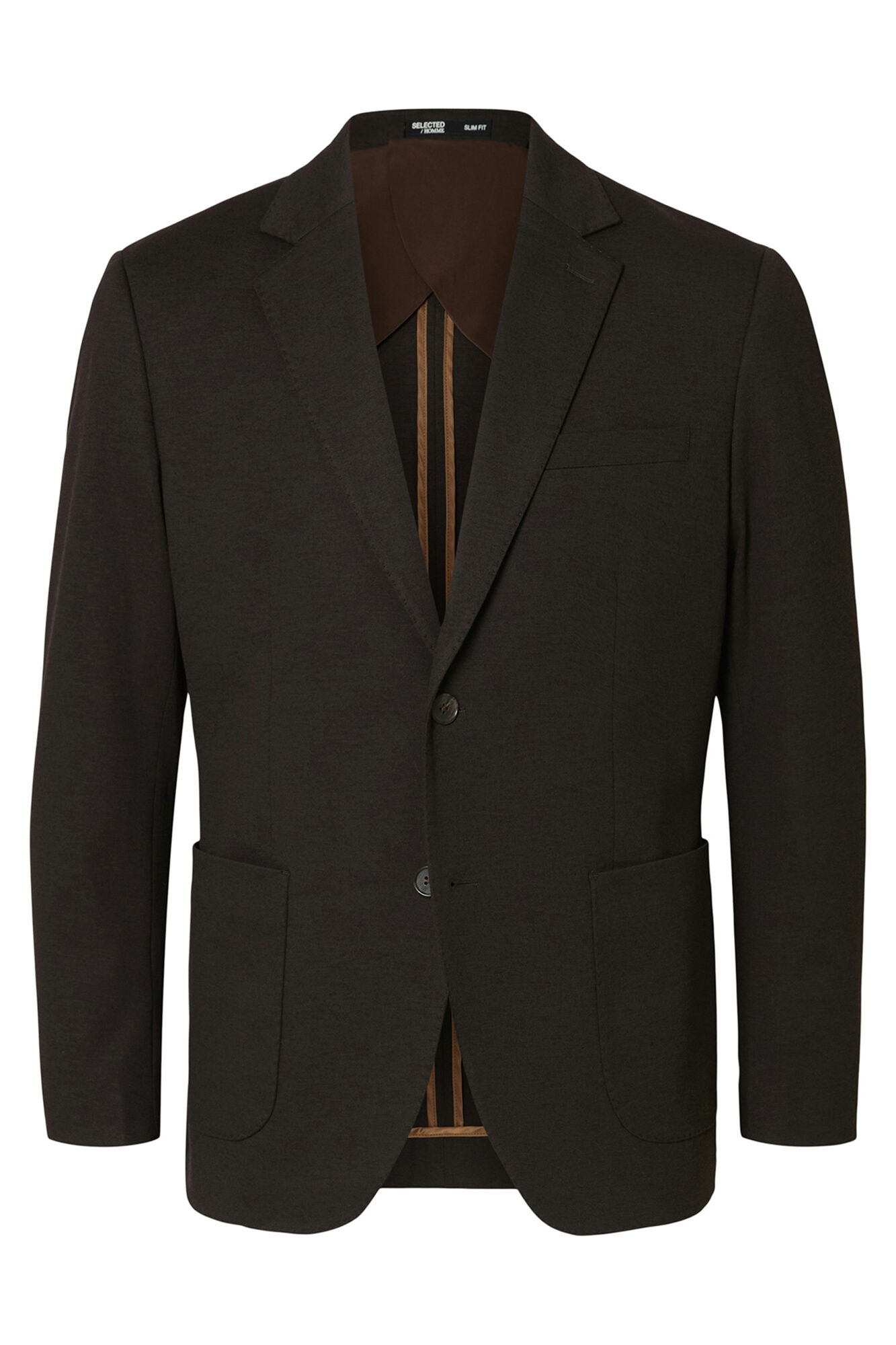 Selected Americana de vestir mezcla lana. Marr&oacute;n oscuro