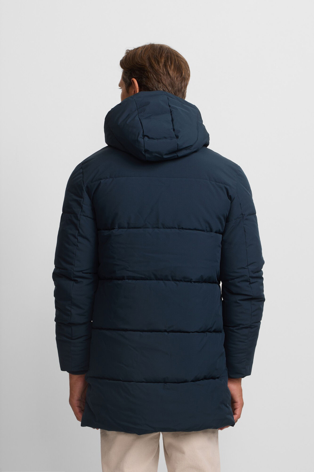 Silbon Abrigo largo acolchado capucha Azul marino