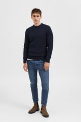 Selected Camisola estruturada 100% algodão orgânico  Azul