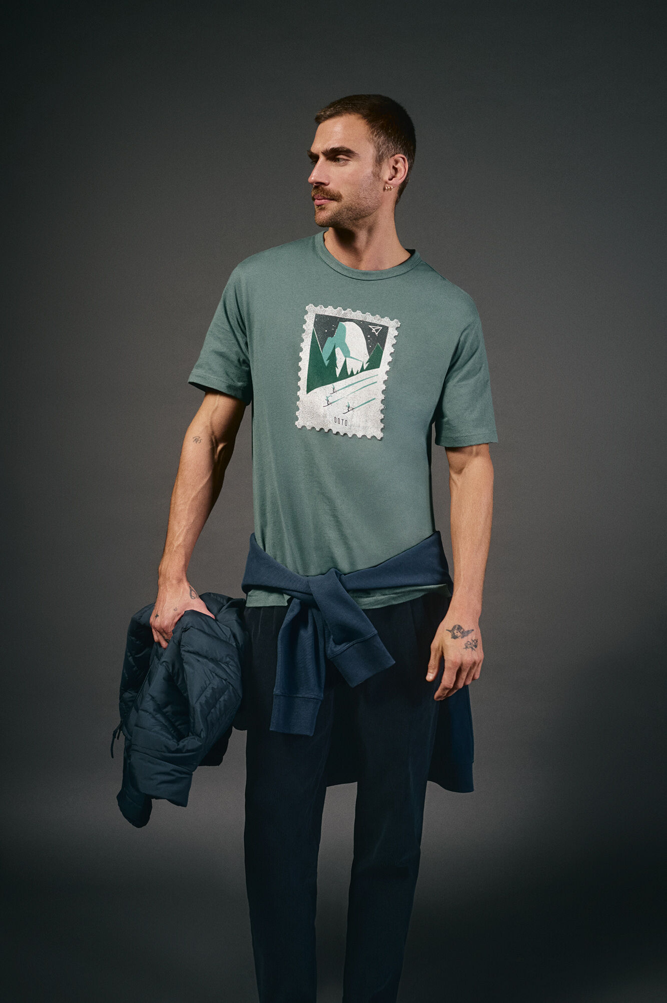 OOTO T-shirt gr&aacute;fica lavada Azul