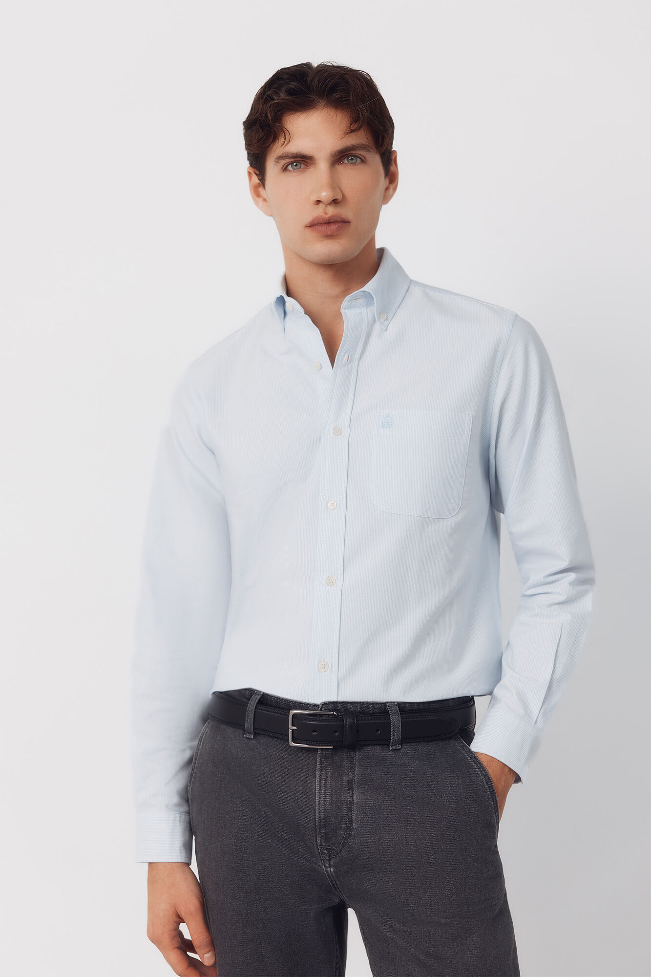 Cortefiel Camisa oxford listrada com vela Azul