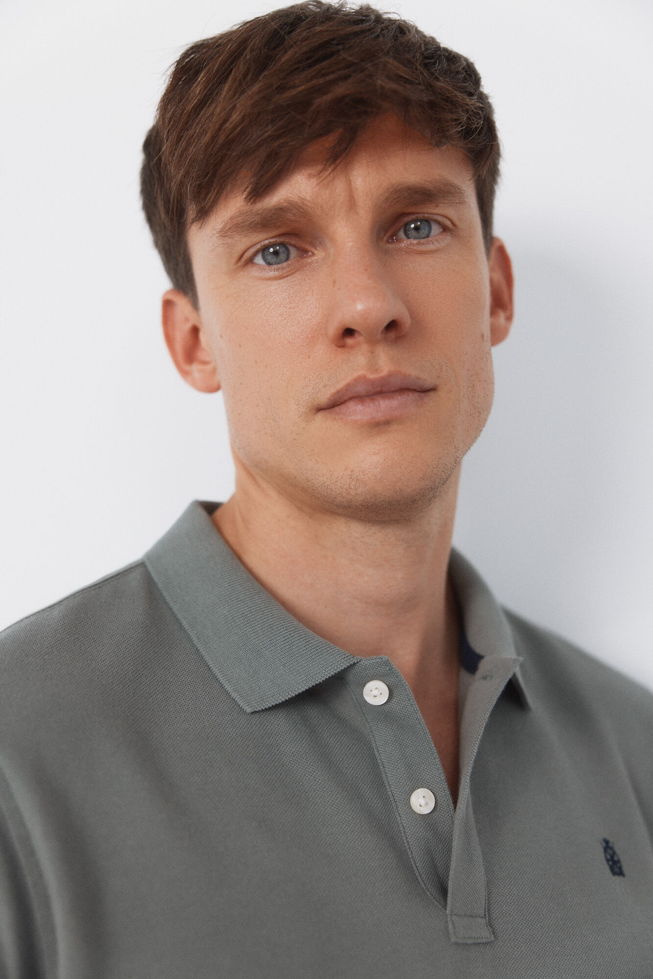 Cortefiel Piqu&eacute; basic polo shirt Grey