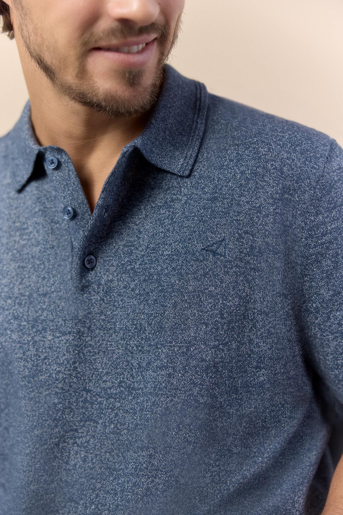 OOTO Twisted short sleeve polo shirt Blue