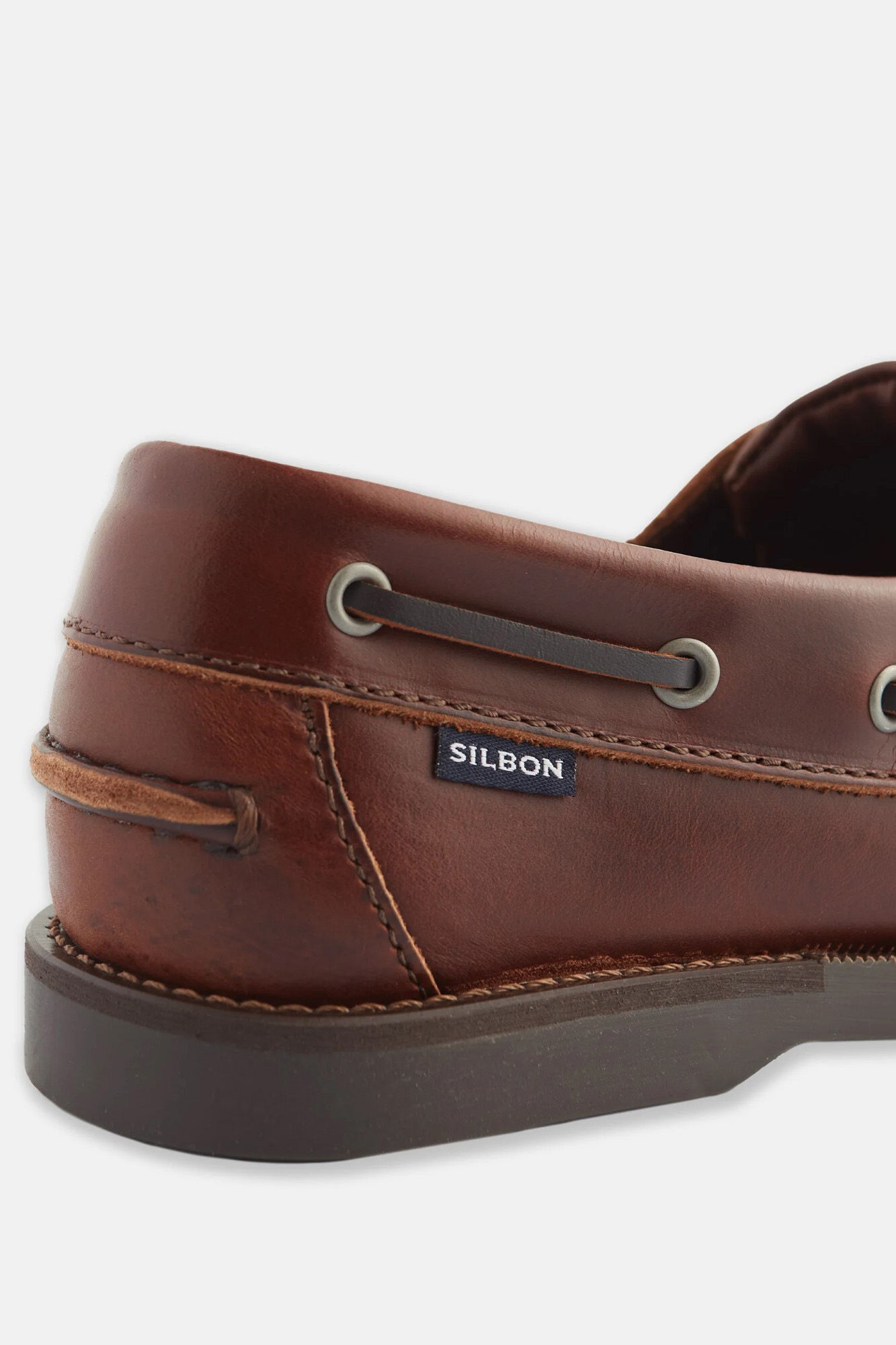 Silbon Leather deck shoes Brown