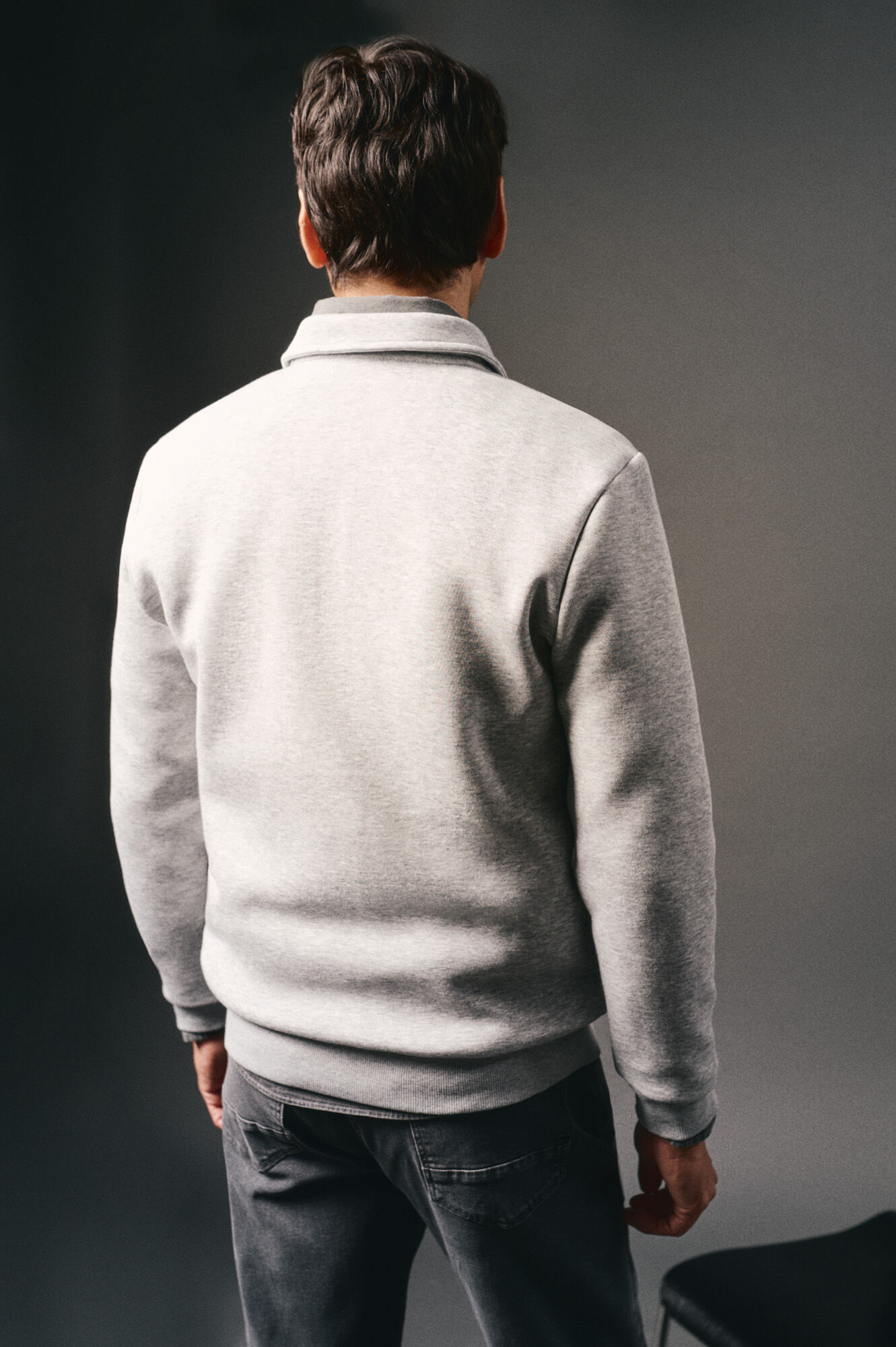 OOTO Sweatshirt com gola e fecho-&eacute;clair Cinzento