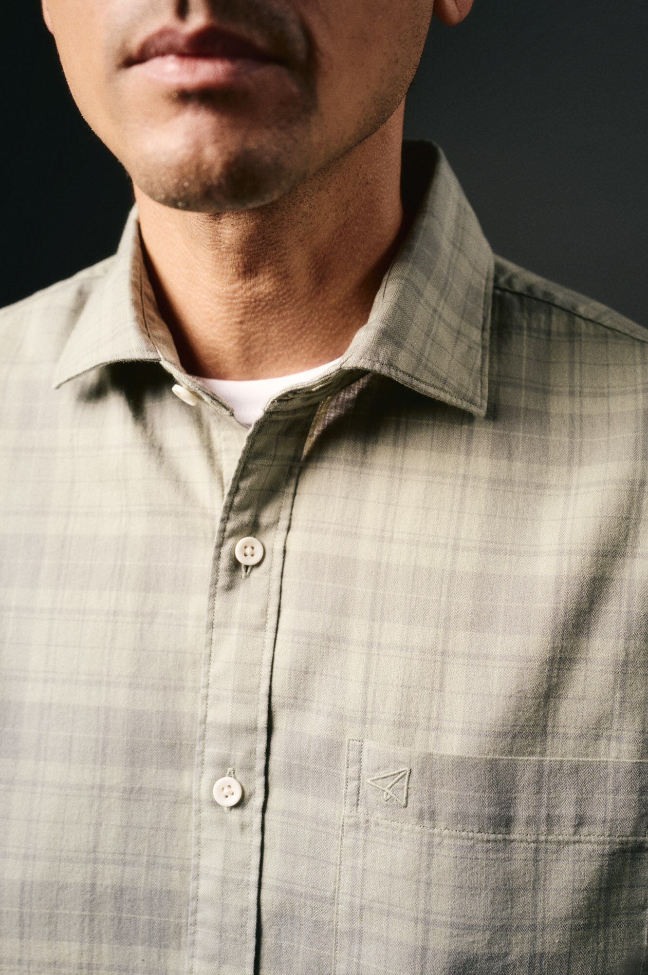 OOTO Camisa xadrez tingida