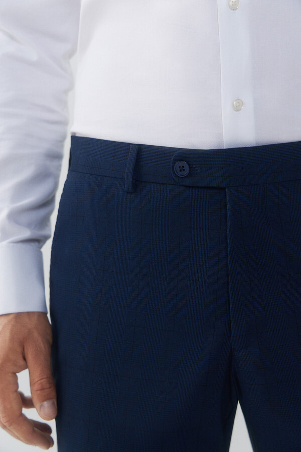 Cortefiel Series XXI checked trousers Blue
