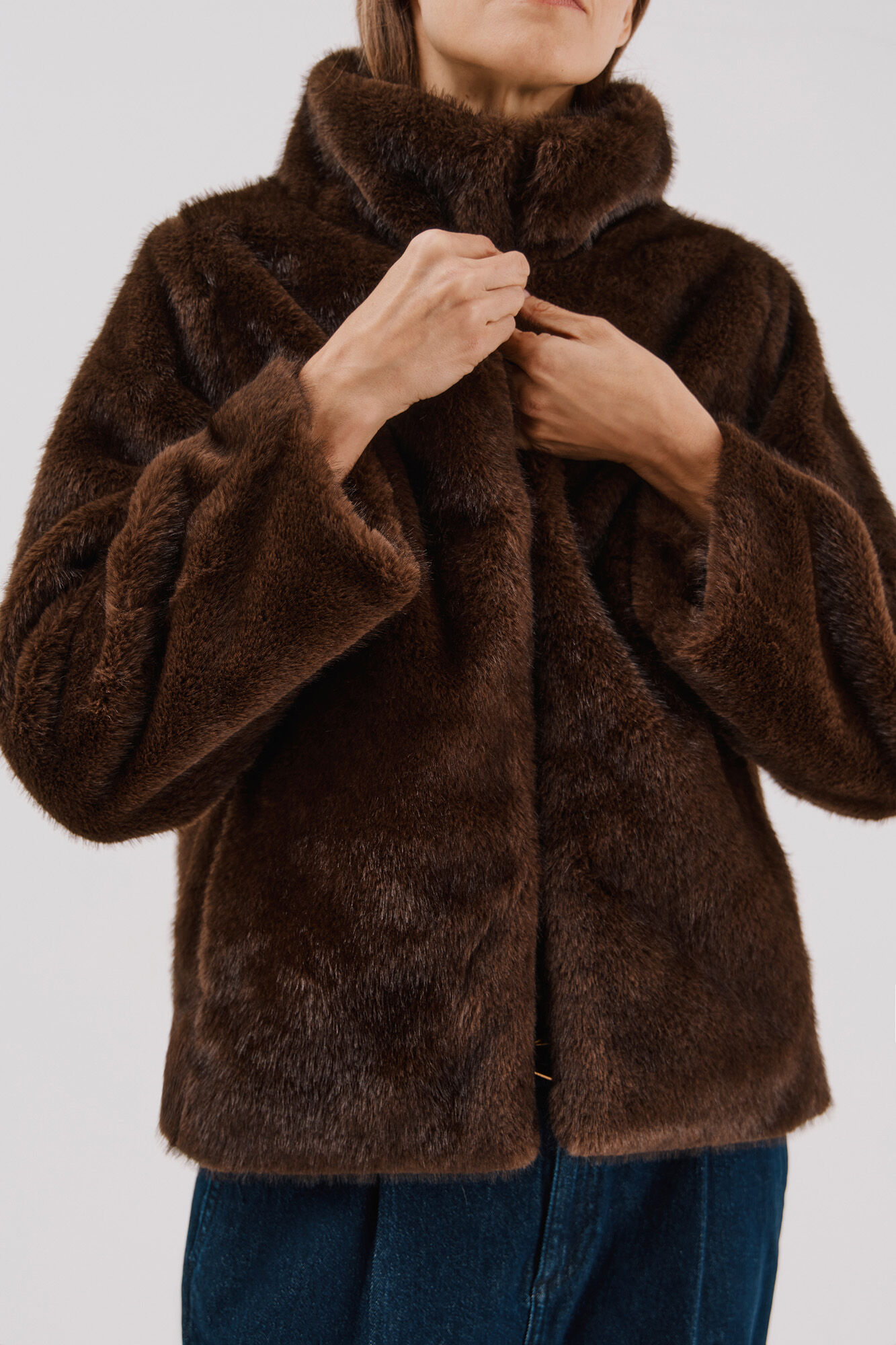 Cortefiel Casaco com pelo sint&eacute;tico