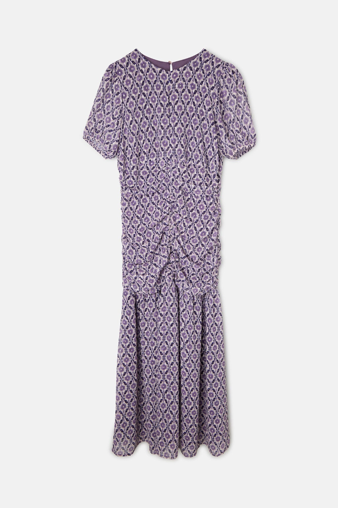 Silbon Vestido longo estampado franzido Granada