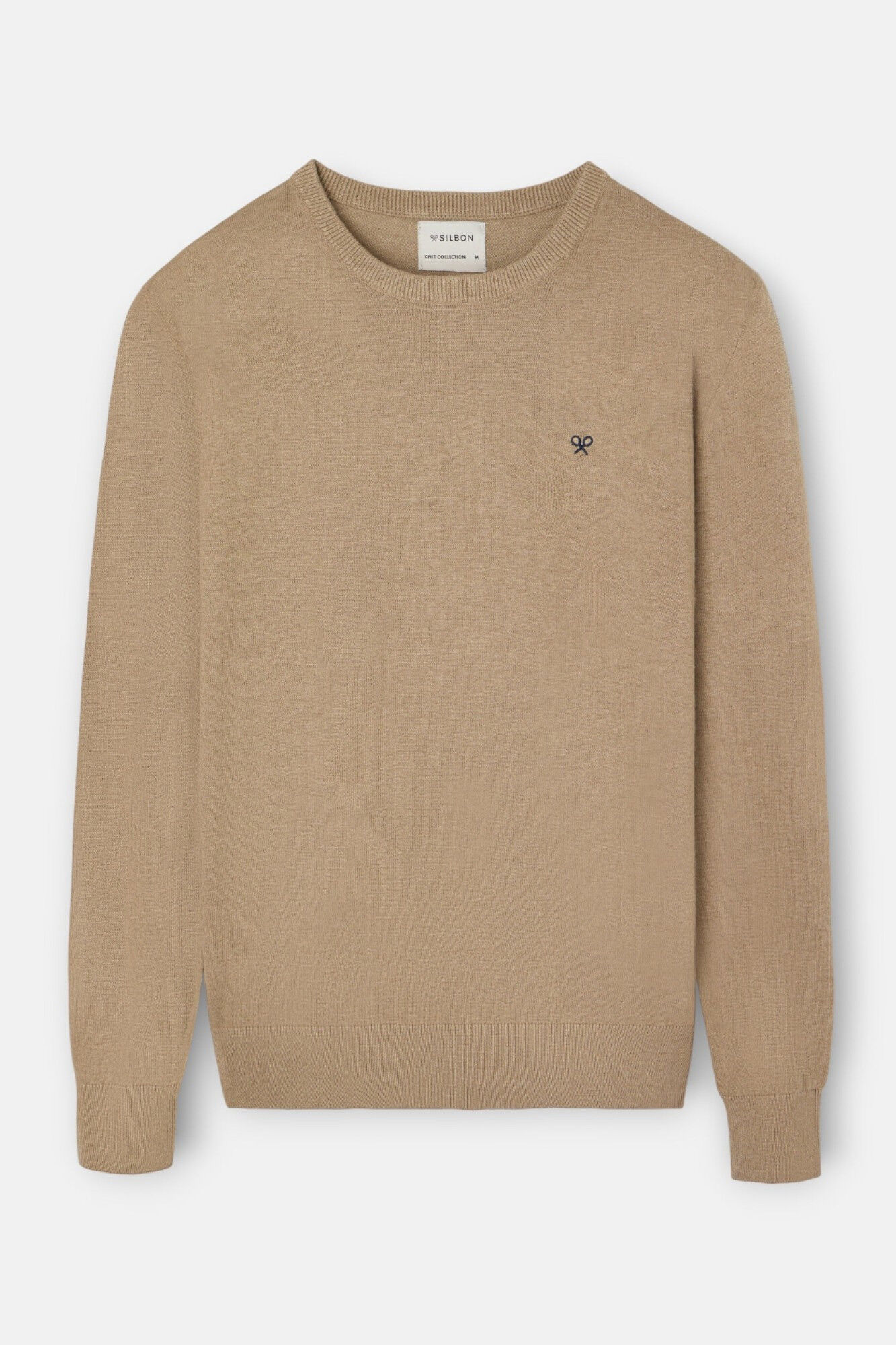 Silbon Camisola cl&aacute;ssico de gola redonda Tostado
