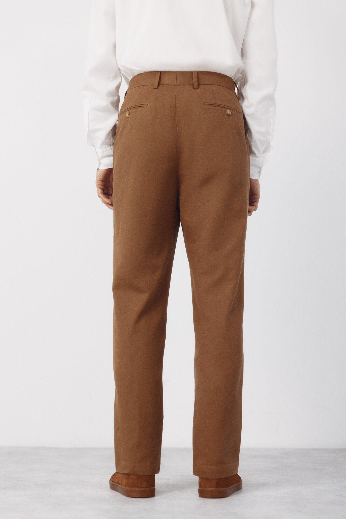 Cortefiel Cal&ccedil;as coordenadas em mistura de linho Castanho