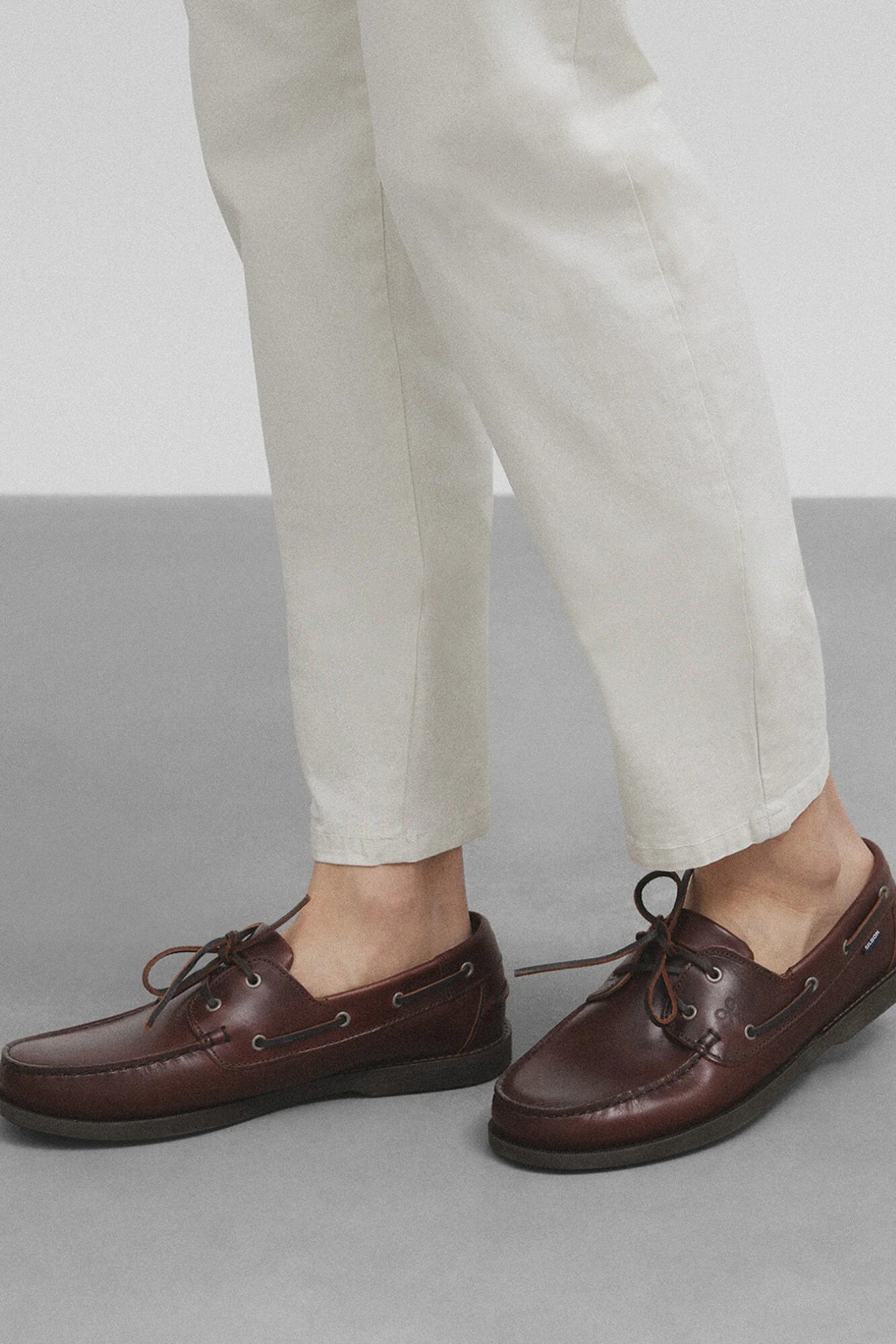 Silbon Leather deck shoes Brown