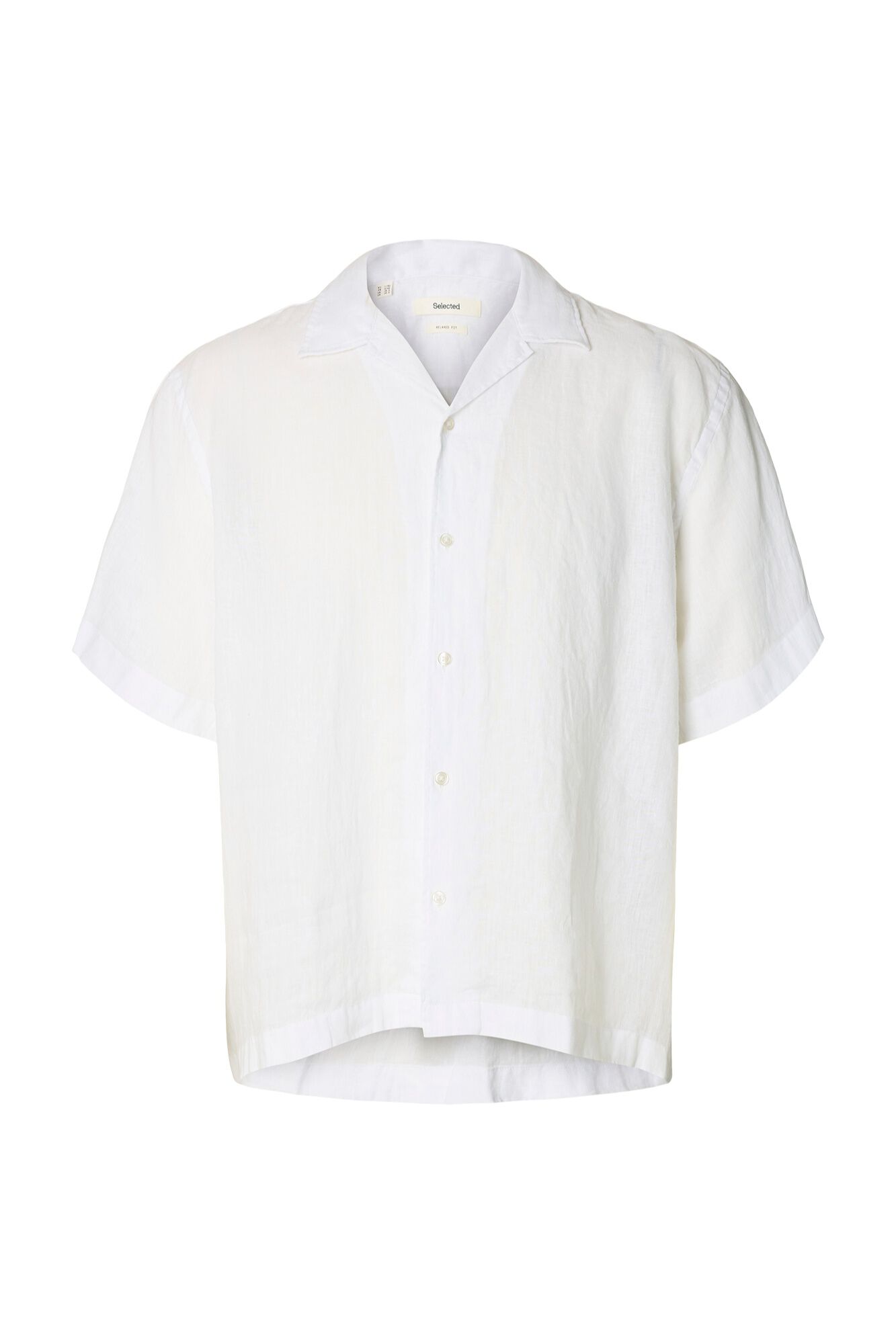 Selected Camisa de manga curta em linho Branco