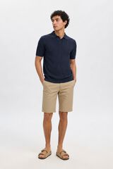 Selected Polo de punto canal&eacute; Azul marino
