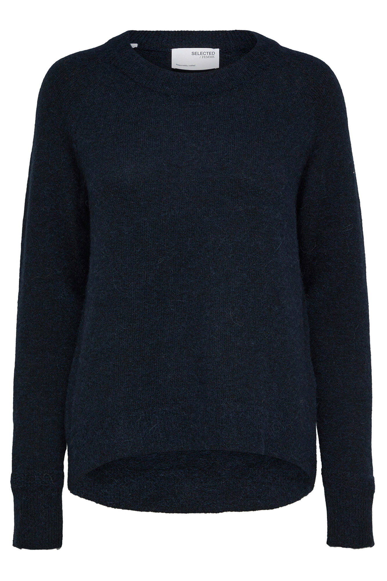 Selected Wool and alpaca jumper . Navy