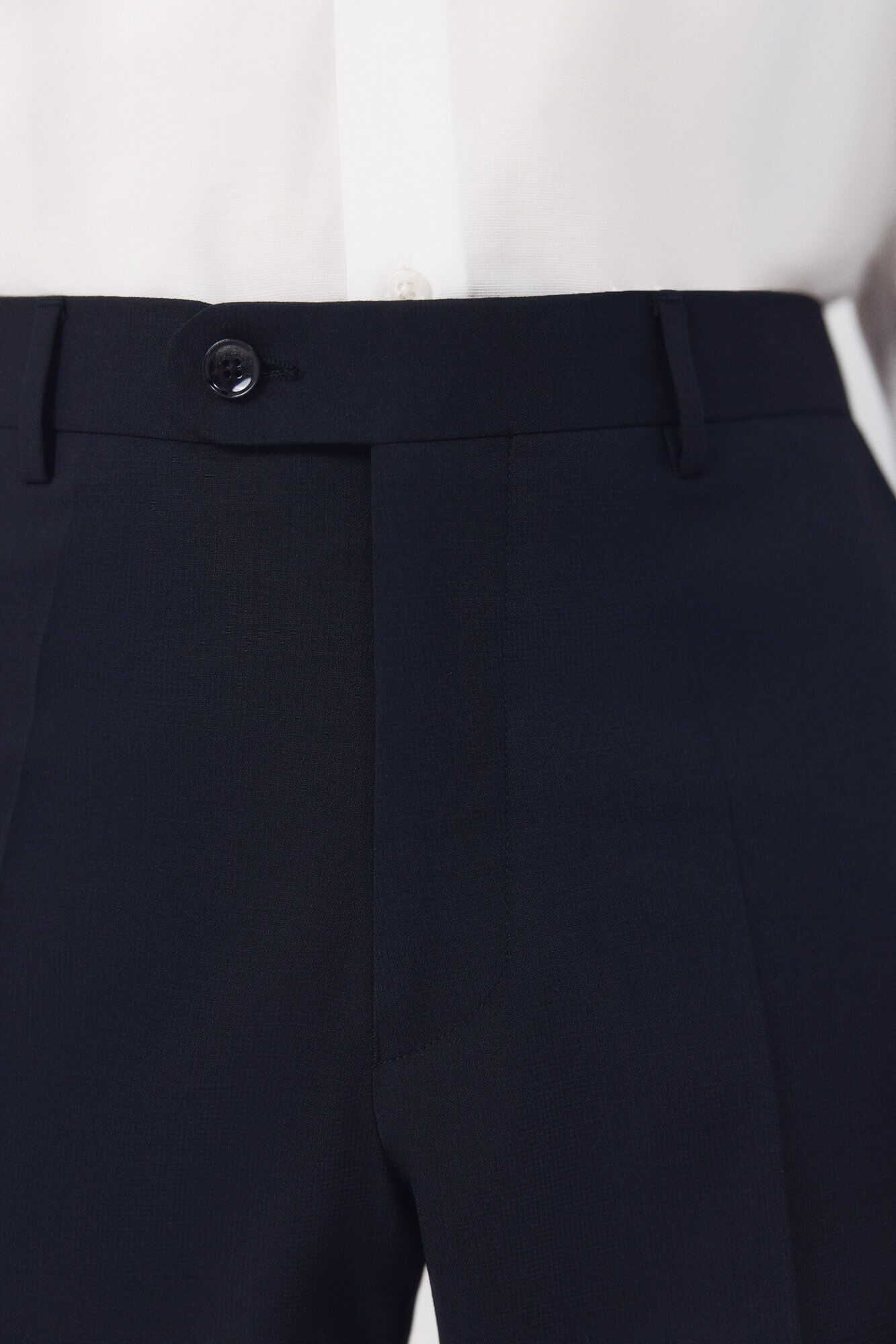 Cortefiel Dynamic blue structured trousers Navy