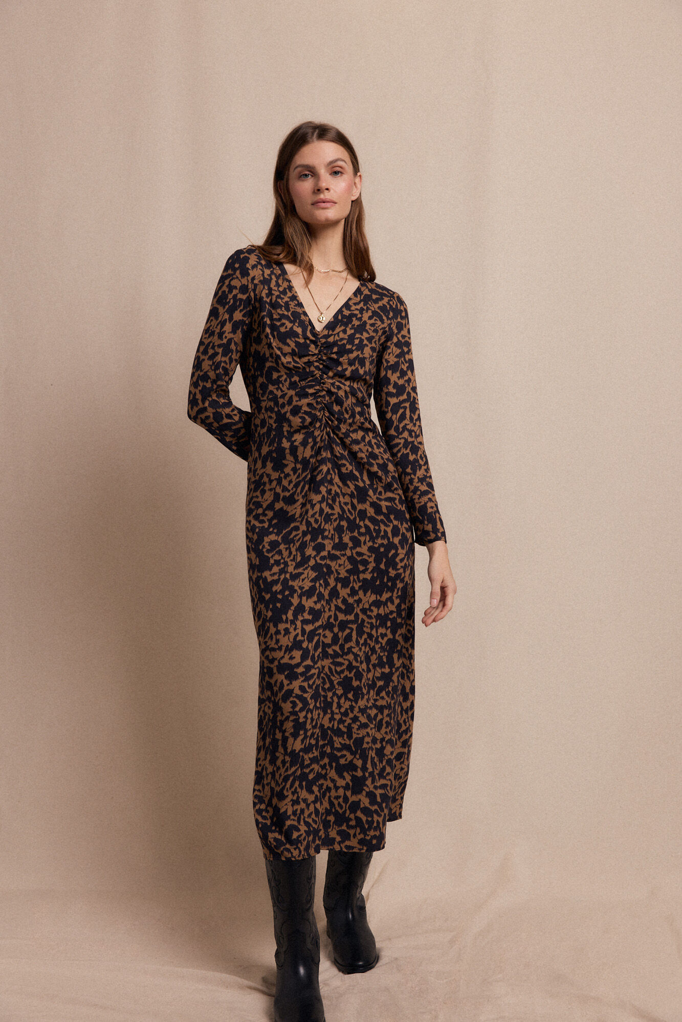 Slowlove Vestido largo estampado Negro