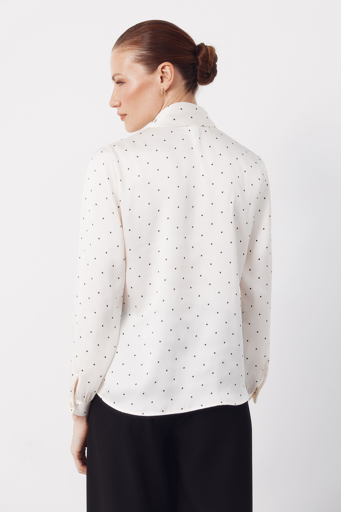 Cortefiel Blusa satinada lazada Estampado blanco