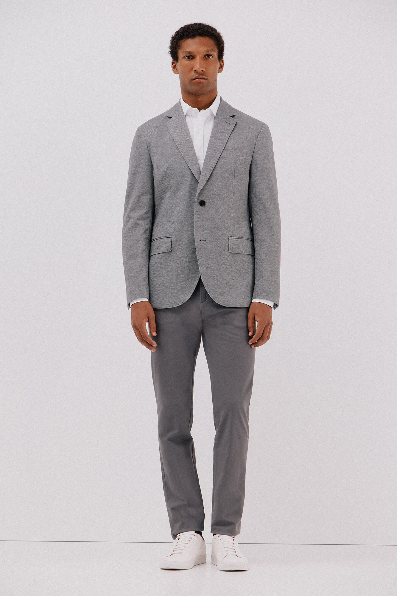 Cortefiel Blazer de malha  Cinzento