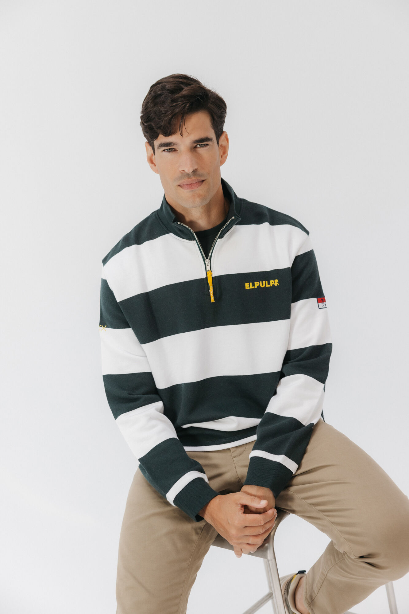 elPulpo Sweatshirt com logo riscas Perkins