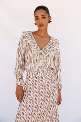 Cortefiel Ruffled printed blouse Multicolour