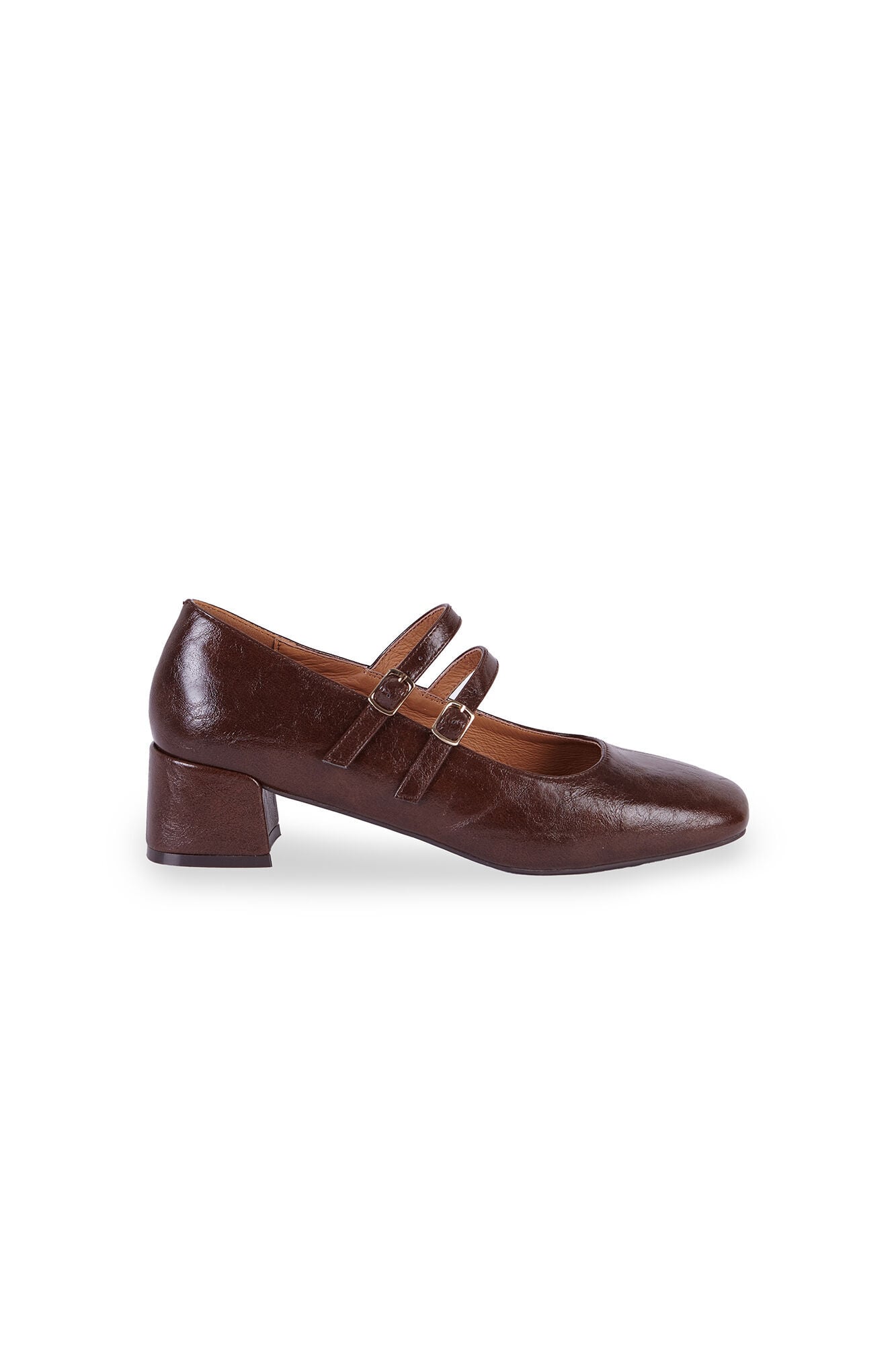 Cortefiel Strap heel ballet flats Printed brown