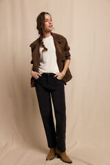 Slowlove Cal&ccedil;as de veludo cotel&ecirc; Castanho