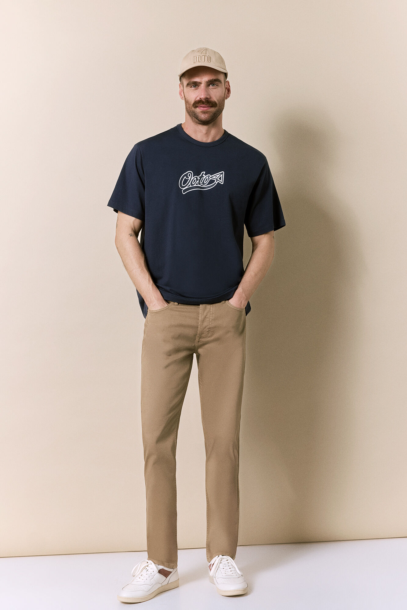 OOTO T-shirt lavada de manga curta Azul