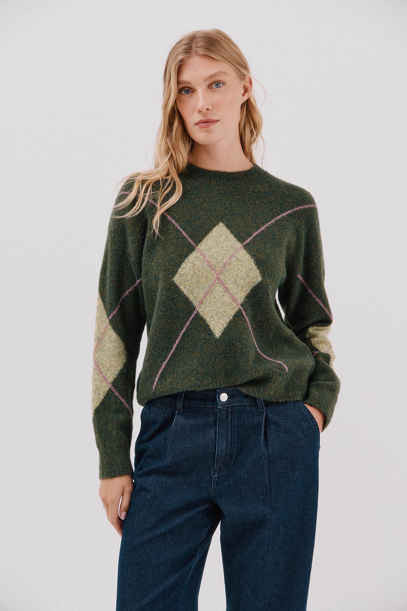 Cortefiel Su&eacute;ter de malha diamante