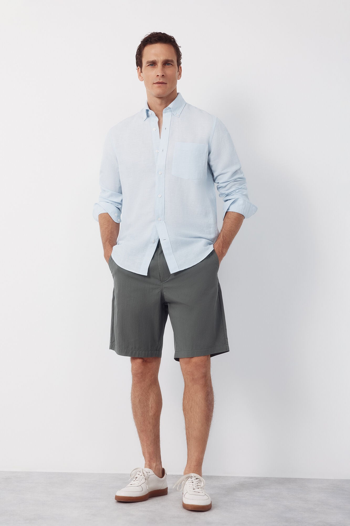 Cortefiel Camisa lino lisa