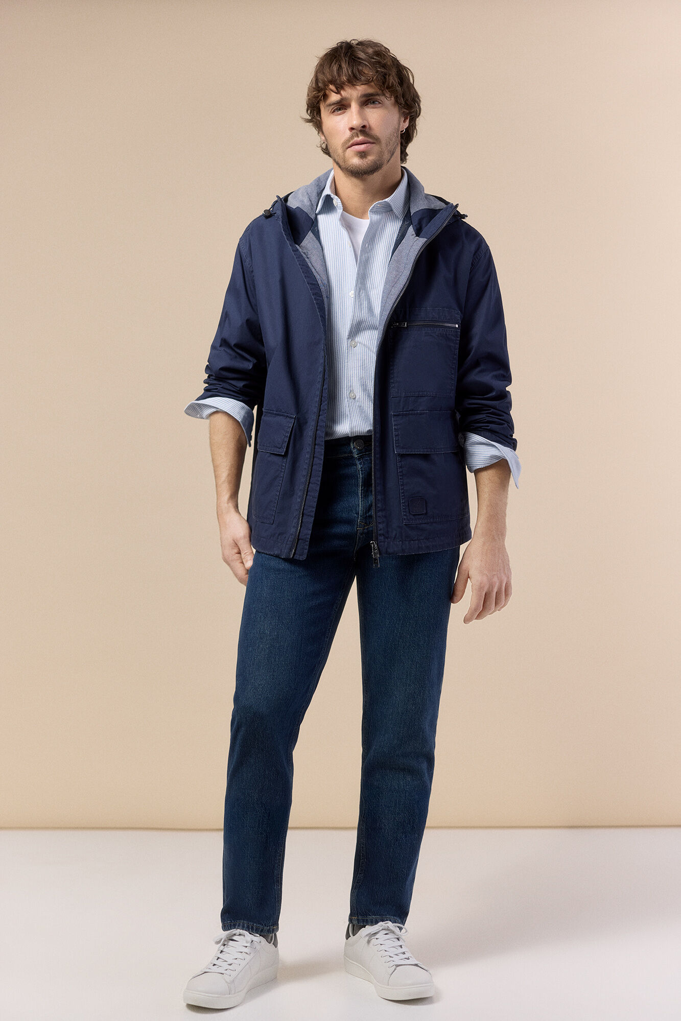 OOTO Parka curta com capuz Azul