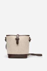 Cortefiel Rustic fabric shoulder bag Beige