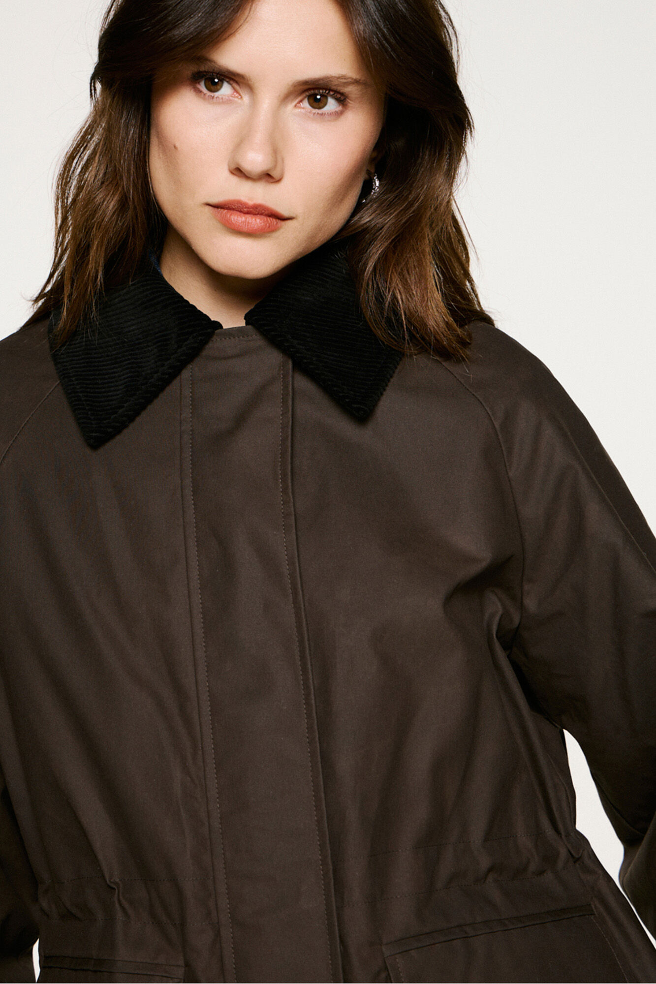 Selected Blus&atilde;o de gola de veludo cotel&ecirc; 100% algod&atilde;o org&acirc;nico 