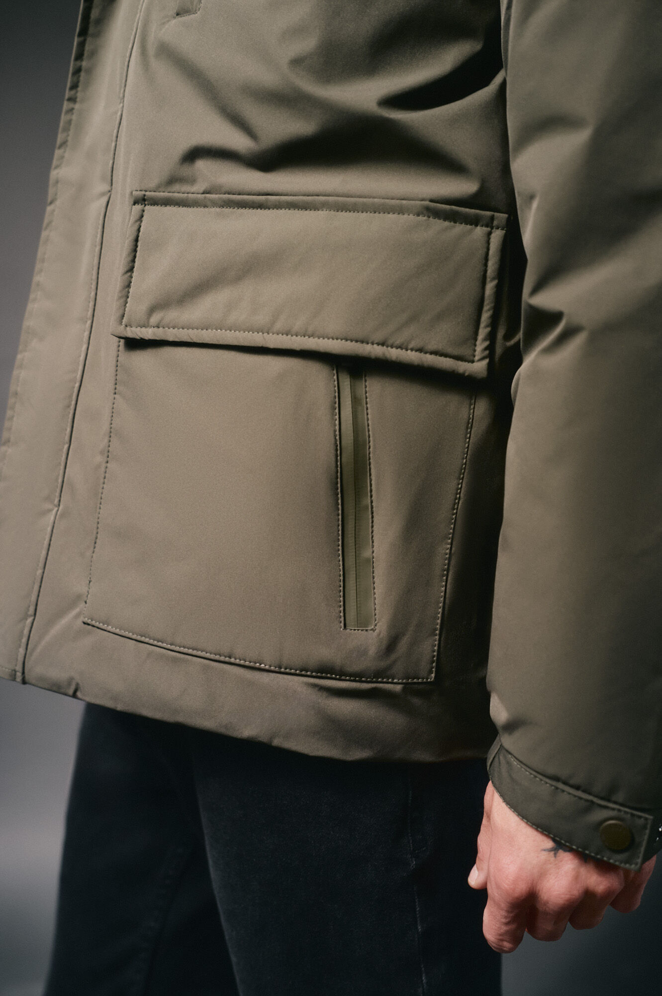 OOTO Parka acolchada capucha Kaki