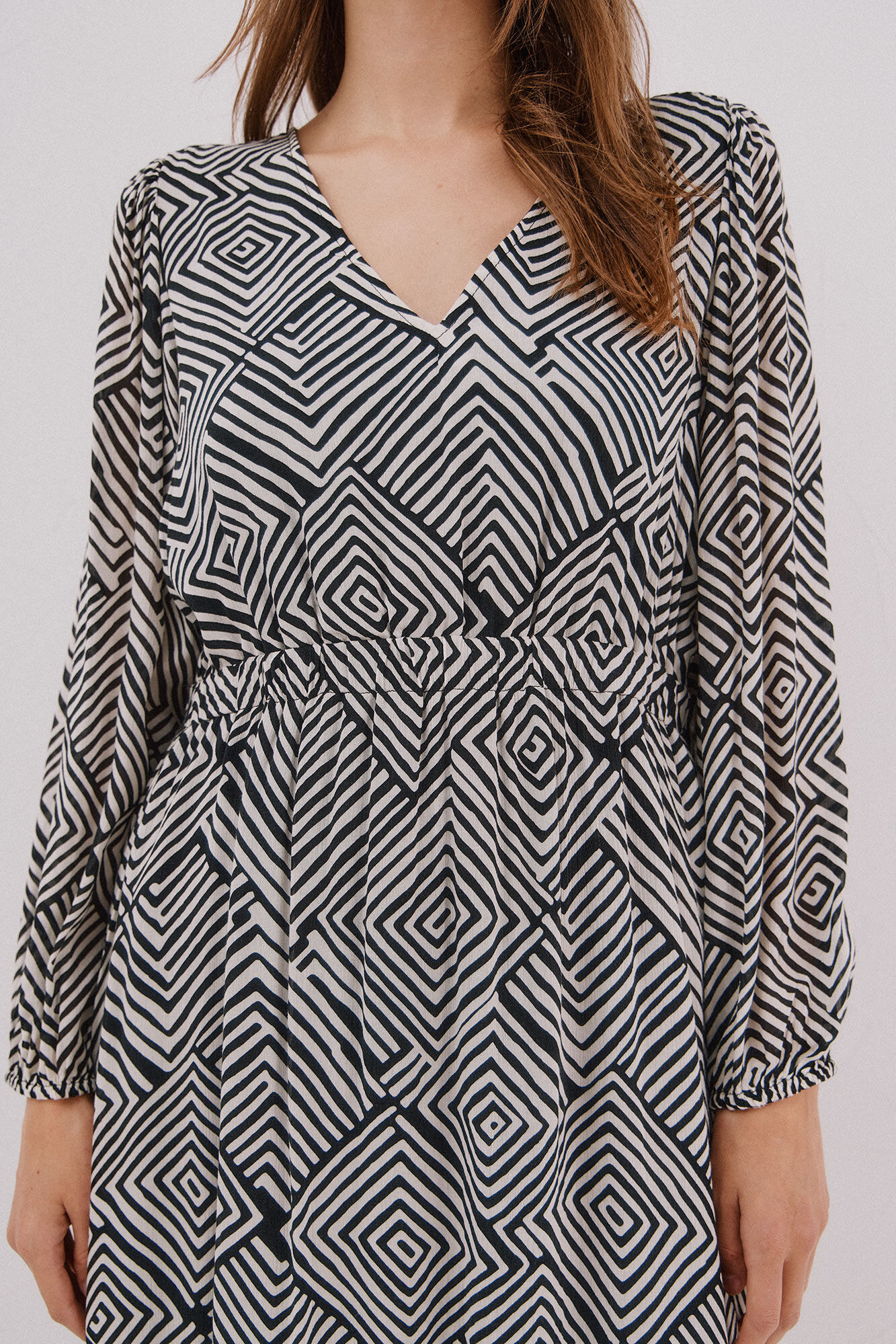 Cortefiel Printed dress Printed white