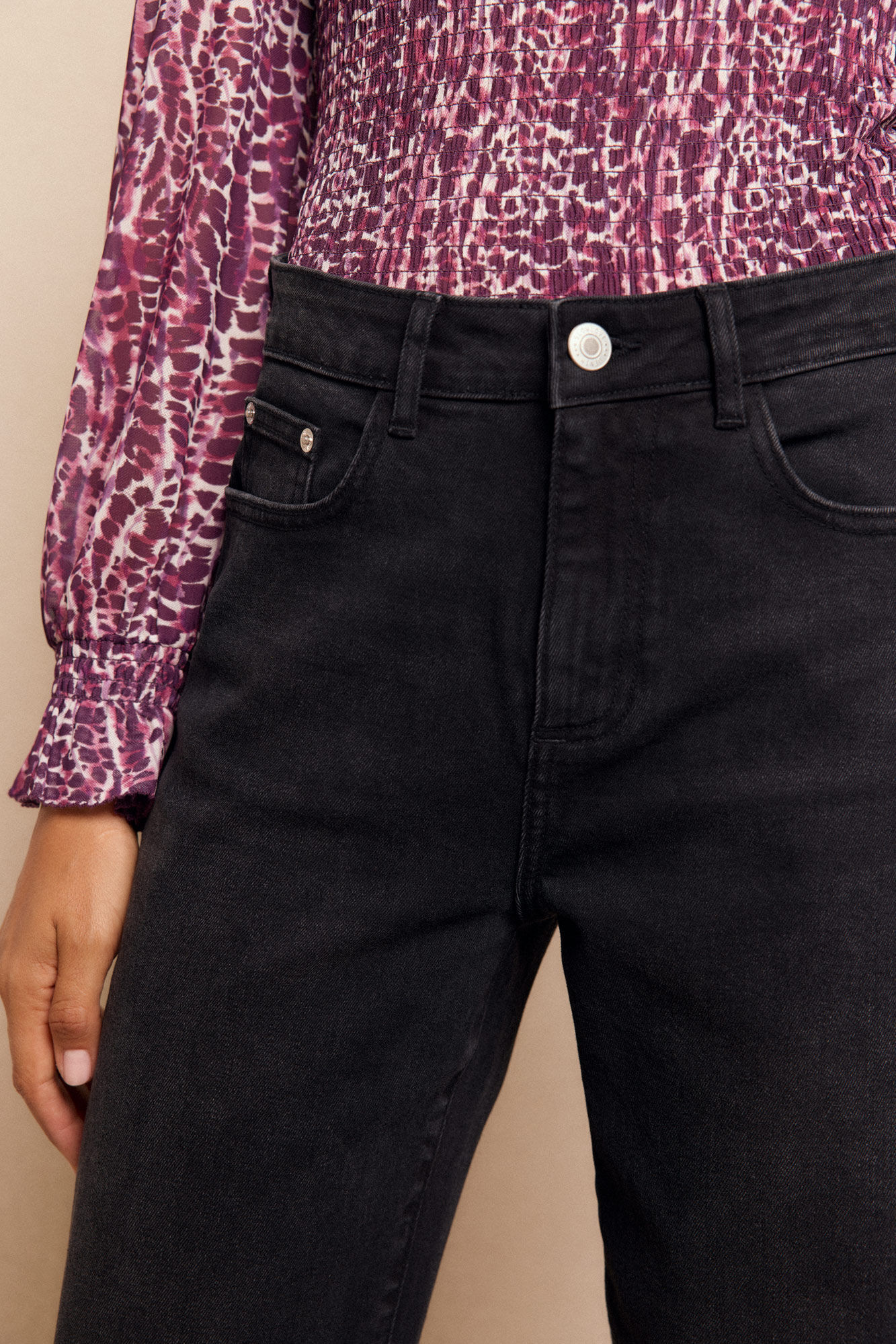 Slowlove Jeans abertura bajo Gris oscuro