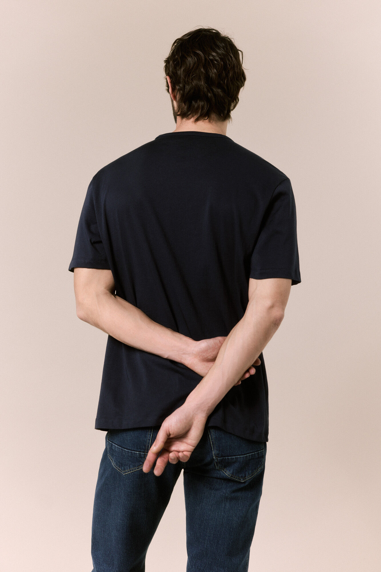 OOTO Lightweight basic T-shirt Navy