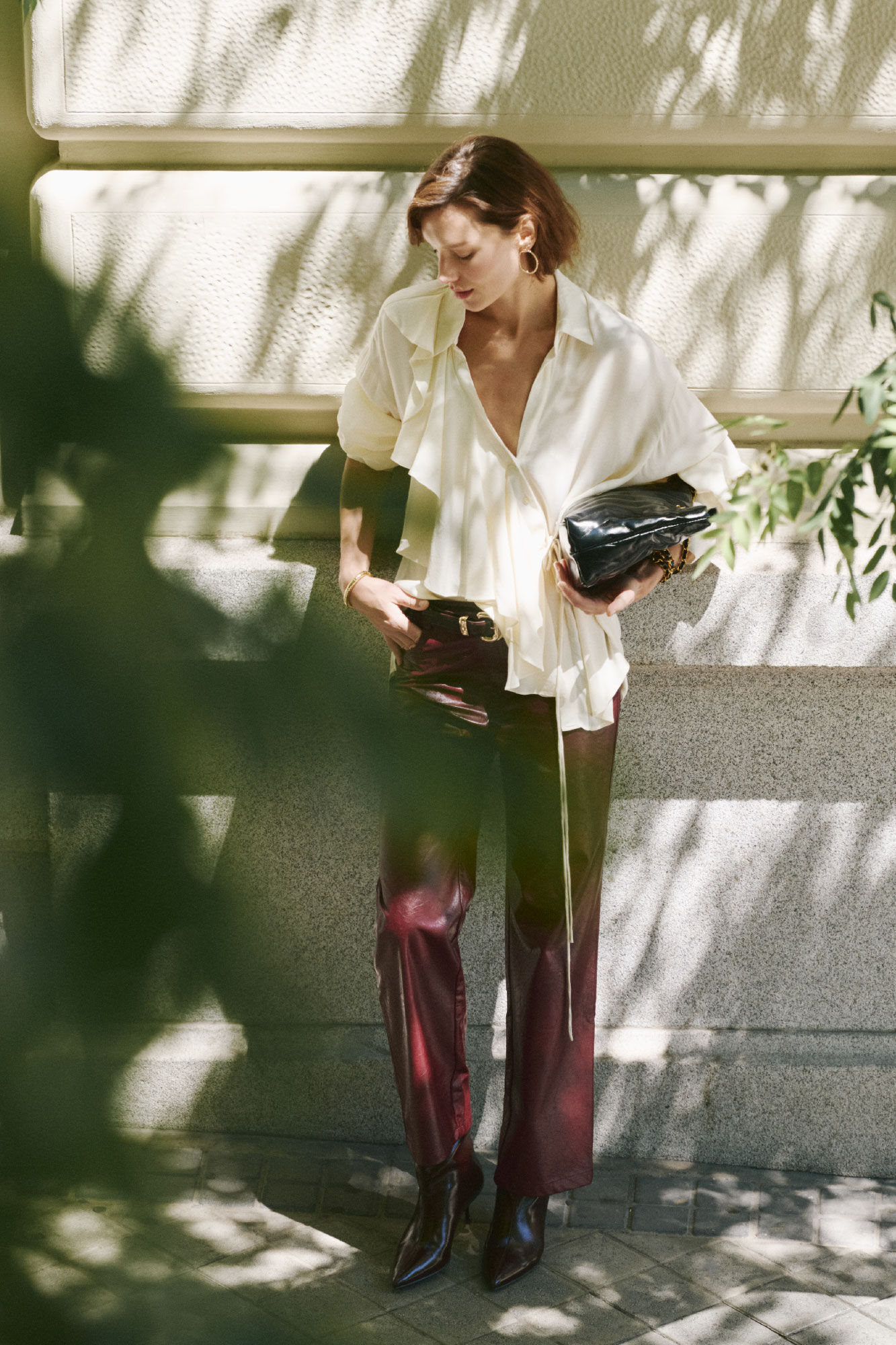 Cortefiel Camisa volante manga larga