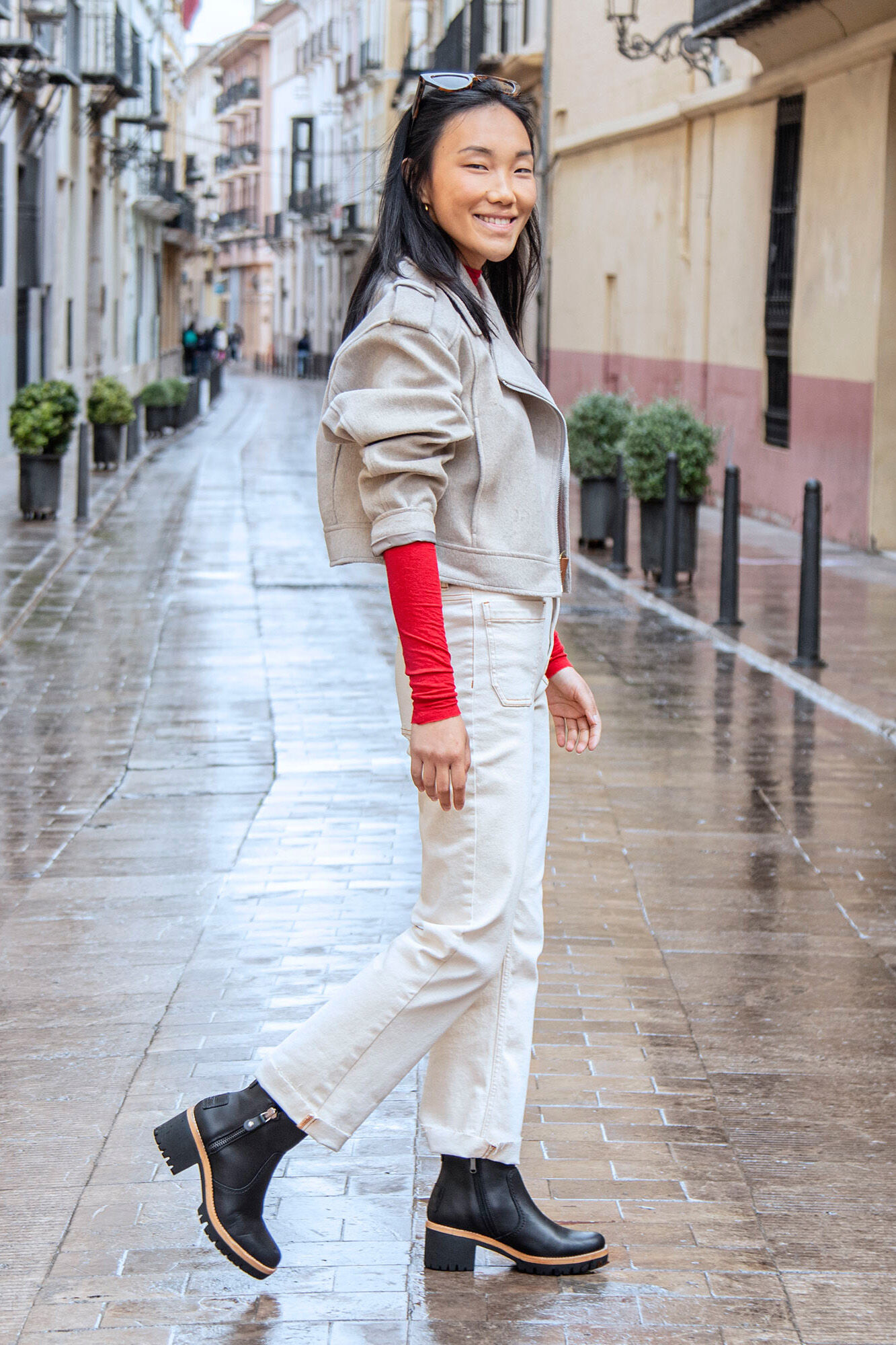 Panama Jack Leather boots with leather lining Black