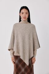Cortefiel Soft touch poncho Beige
