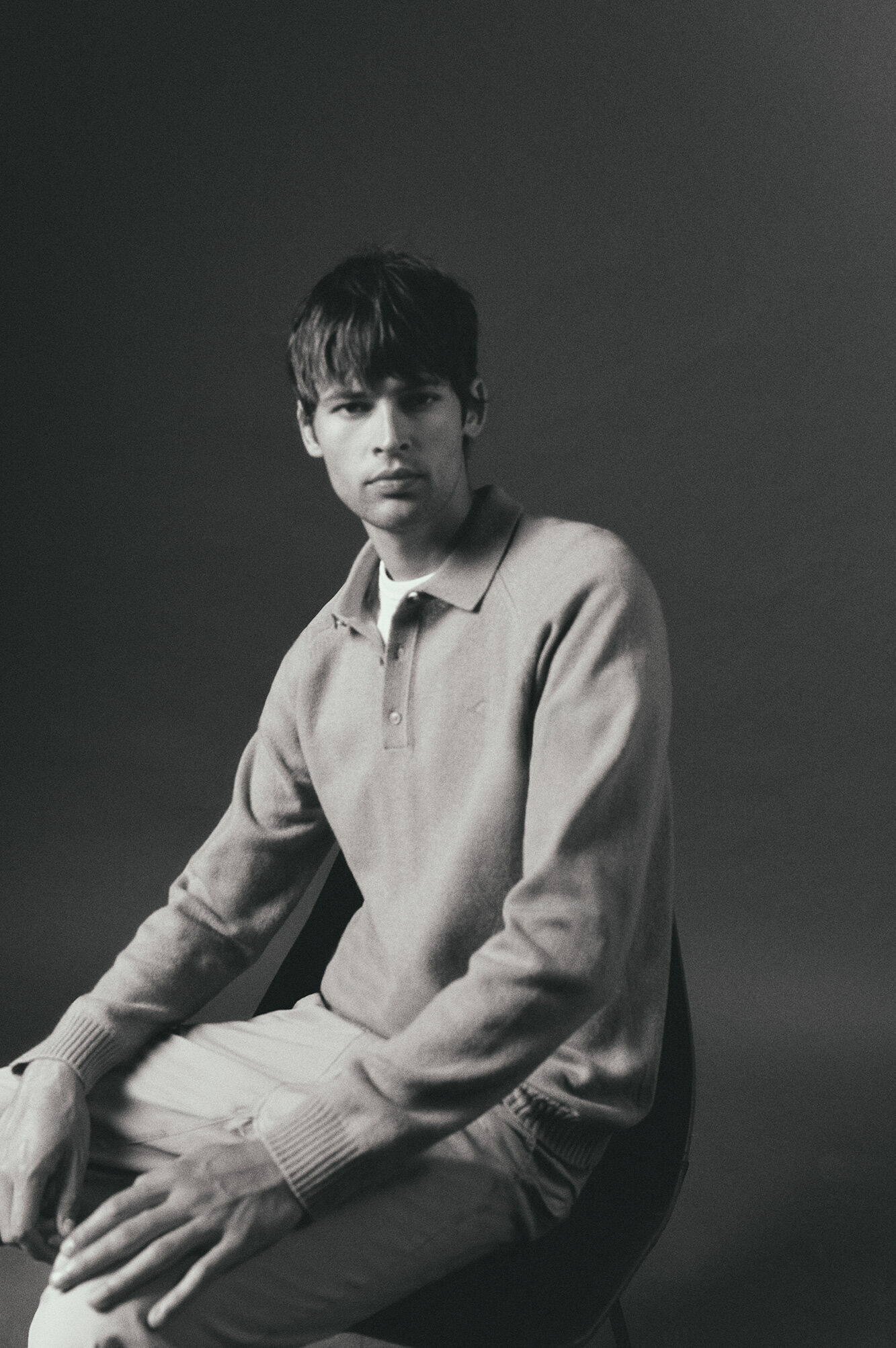 OOTO Jersey cuello polo lana Kaki