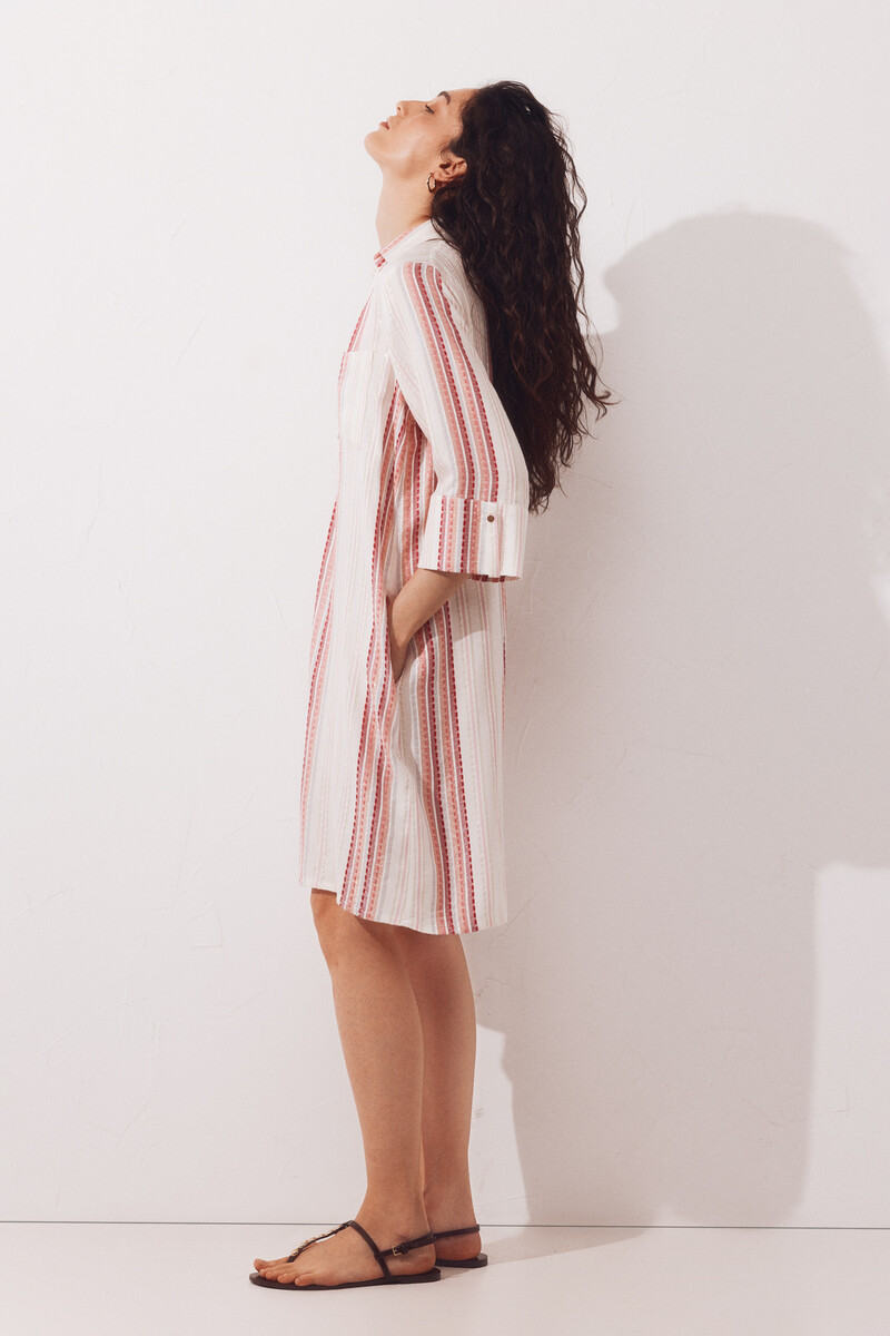 Cortefiel Lurex shirt kaftan Pink
