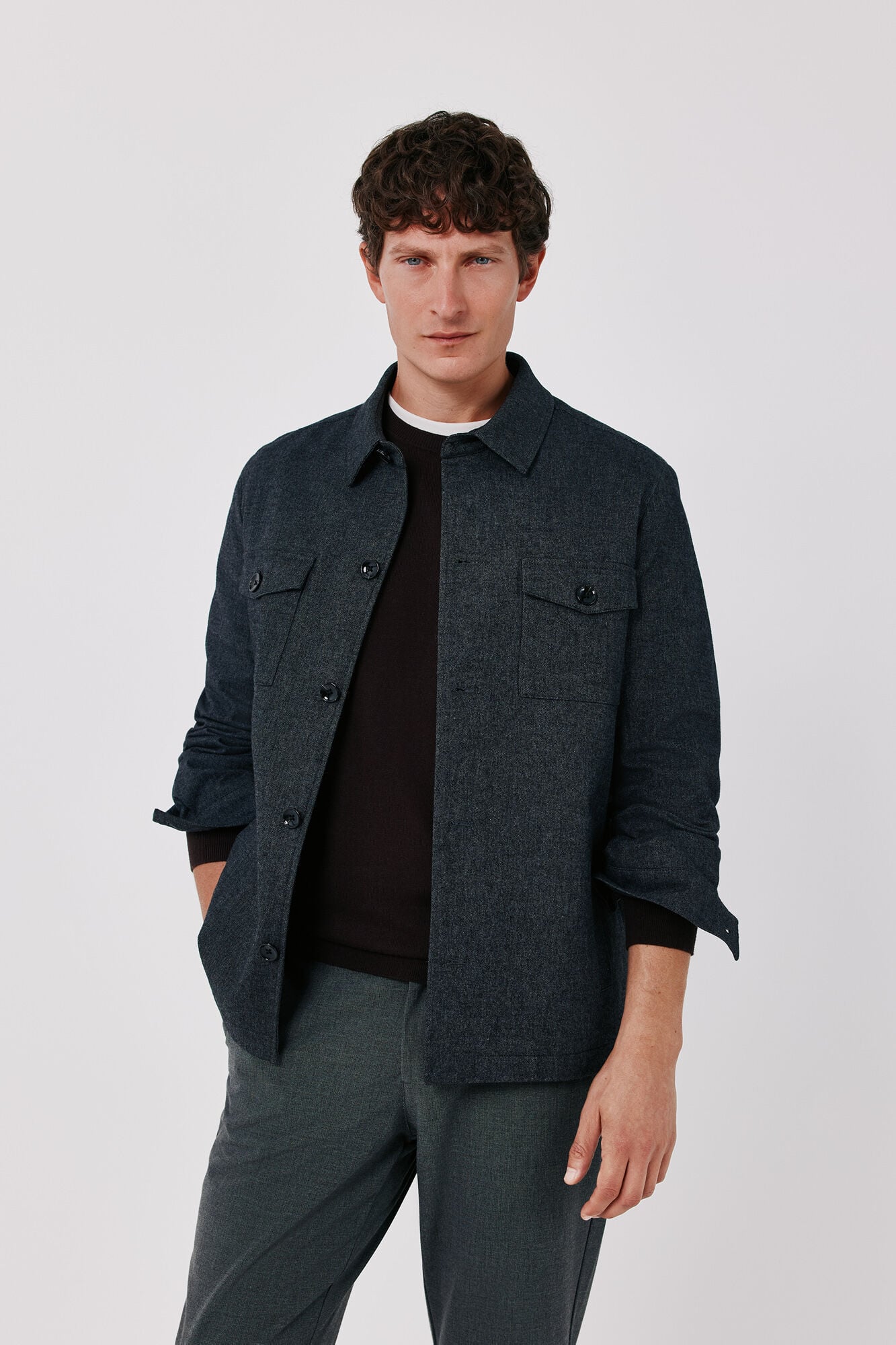 Cortefiel Grey wool worker